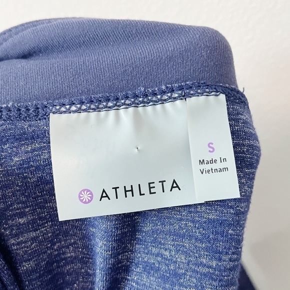 Athleta Odyssey Twisted Mini Skirt Ruched Blue Metallic Space Dye Size Small EUC - Picture 7 of 10